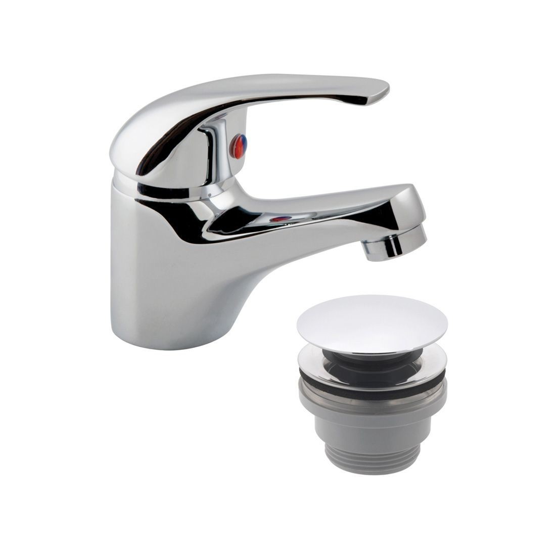 VADO MATRIX MONO BASIN MIXER + PUSH WASTE AX-MAT-100/CC-CP - NEW - FREE DELIVERY