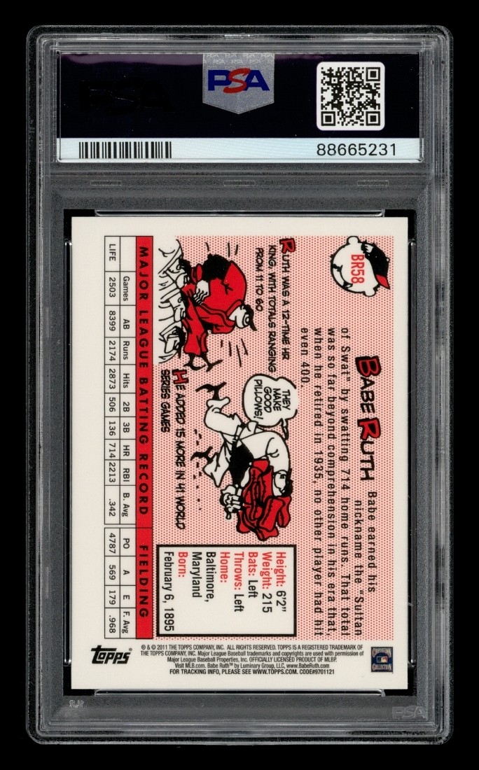 2011 Topps Factory Set Gold Refractor Babe Ruth: #BR58 Babe Ruth PSA 9 MINT view 2