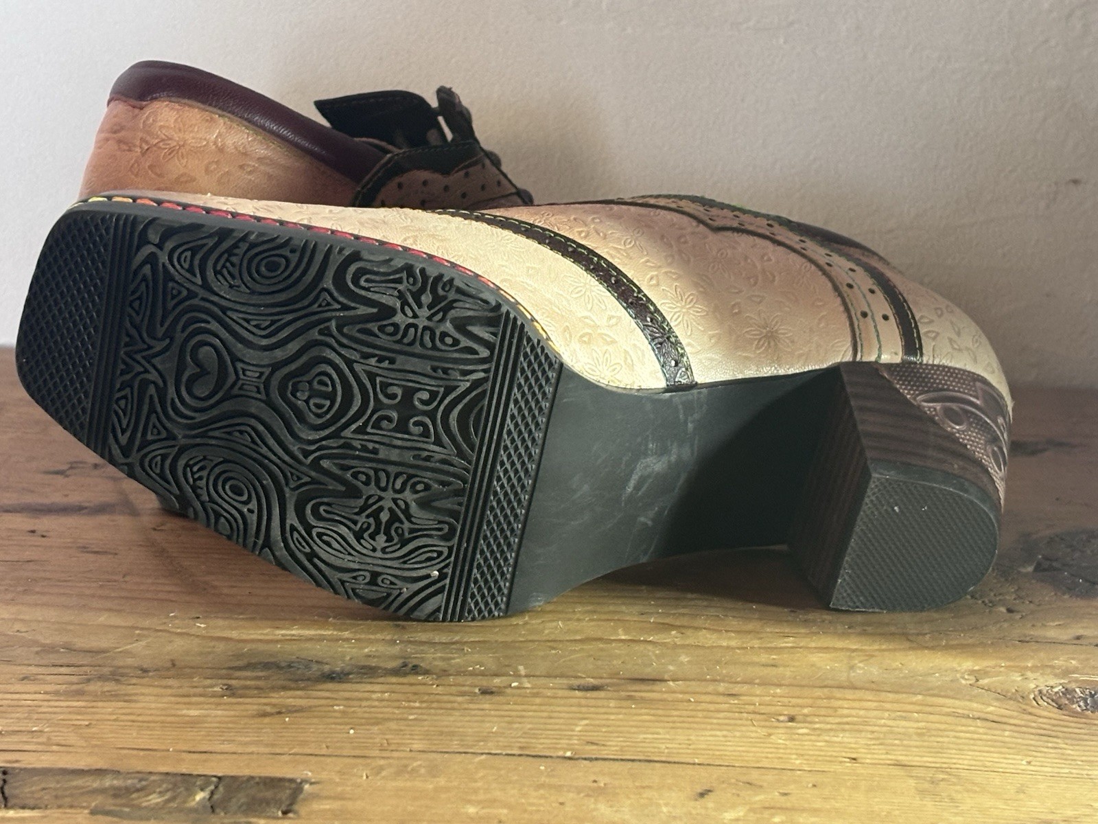 Leather Heals SOFFIA BEIGE LEATHER ADELE BLOCK HE… - image 5