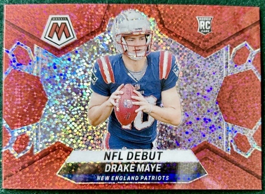 2024 Mosaic NFL Debut Drake Maye #273 Red Sparkle RC Rookie PATRIOTS 🏈🏈🏈