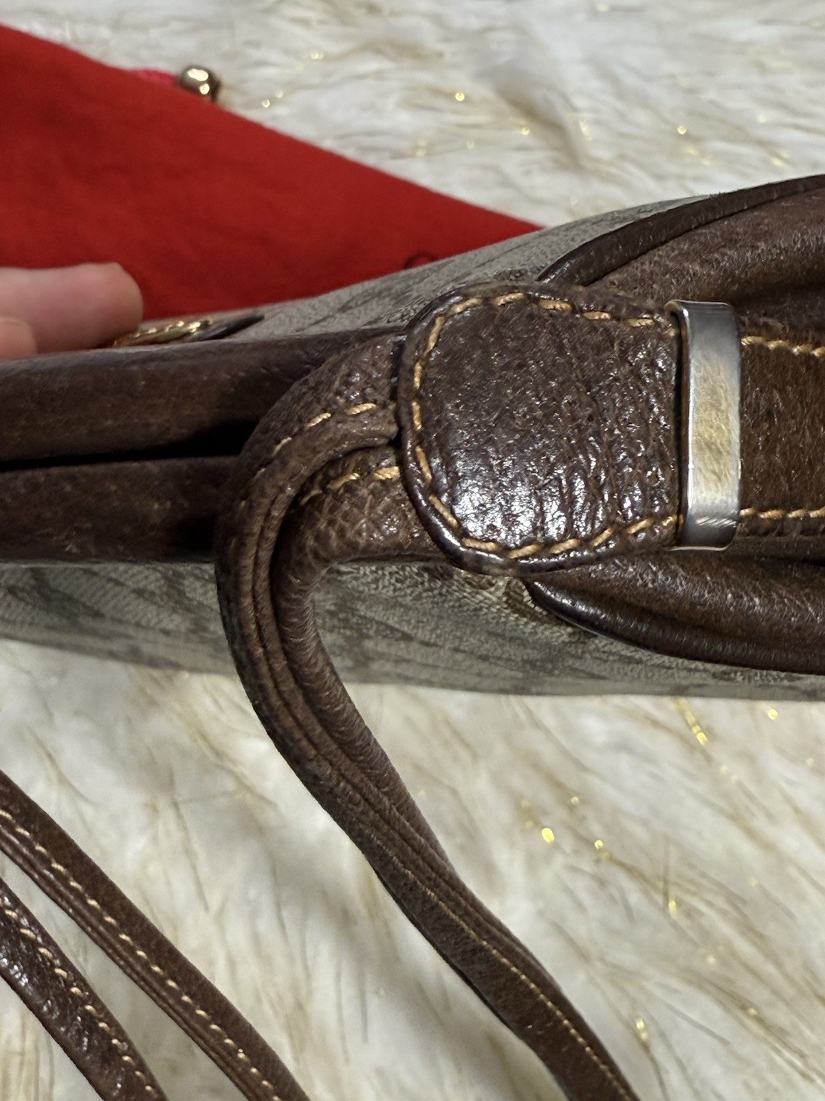 Authentic Gucci GG Double String Crossbag Shoulde… - image 7