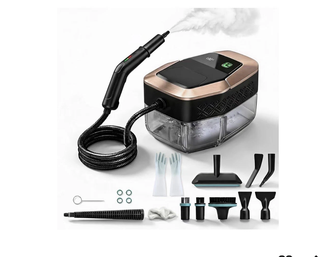 Steam Cleaner, Portable Steamer for Cleaning, 15s Heat-Up, 1.9QT Tank, 3Level