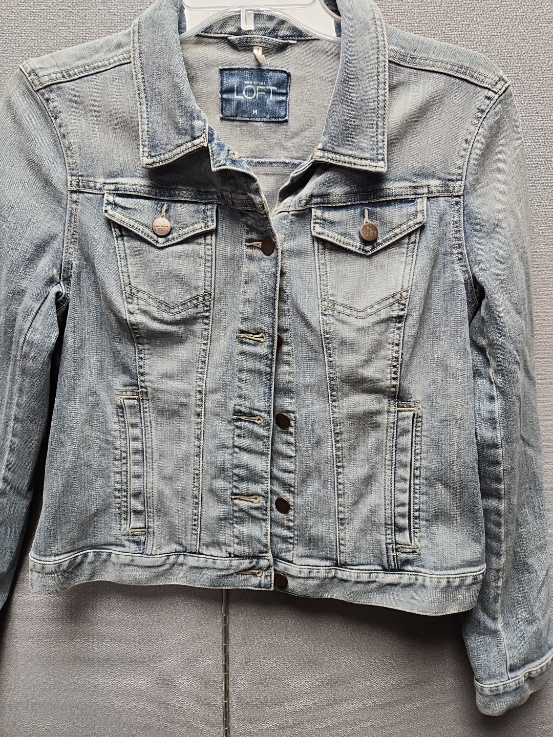 ANN TAYLOR LOFT Collared Button Down  Blue Denim … - image 3