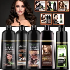 500ml Hair Dye Shampoo Natural Herbal Permanent Instant Dye Hair Color Shampoo