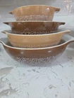 Vintage Pyrex Cinderella Nesting Mixing Bowls Set of 4 Woodland 441 442 443 444