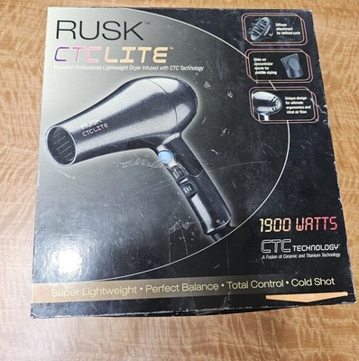 Rusk CTC Lite Super Lightweight Ceramic Titanium 1650 Watts Hair Dryer NEW