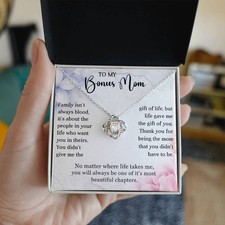 To My Bonus Mom Knot Necklace Gift