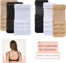 Women's Bra Extender 2 Hook Bra Extension Strap Soft Comfortable 3pcs
