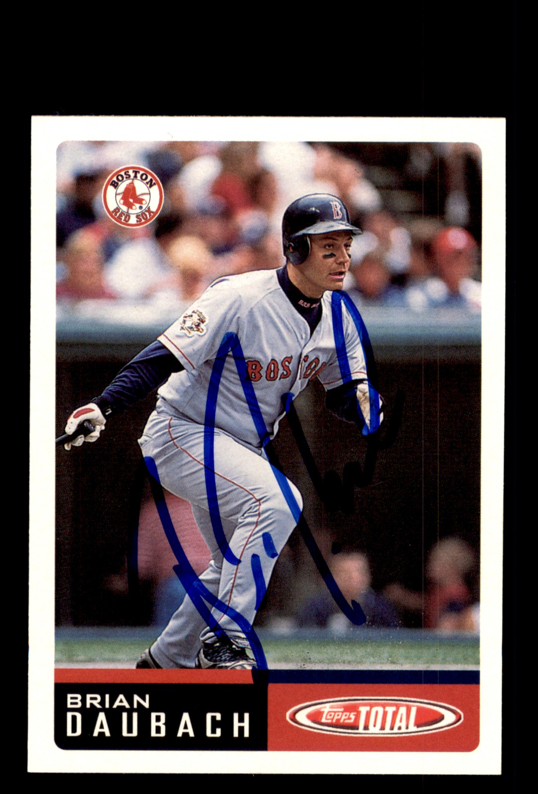 Signed Baseball Card Auto Brian Daubach 2002 Topps Total #282 Boston Red Sox