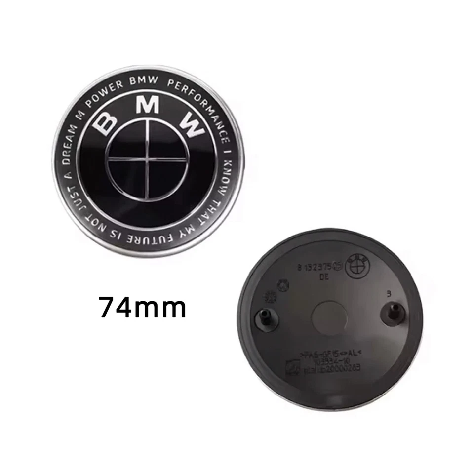 2X Front Hood Rear Trunk 82mm&74mm ORIGINAL BMW Badge Emblem 51148132375 USA Foto 3 de 4