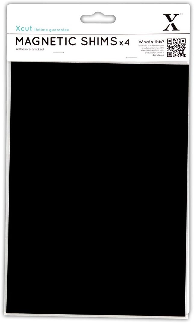 docrafts Stencil 4-Piece A5 Adhesive Backed Magnetic Shim, Black (scrapbooking-