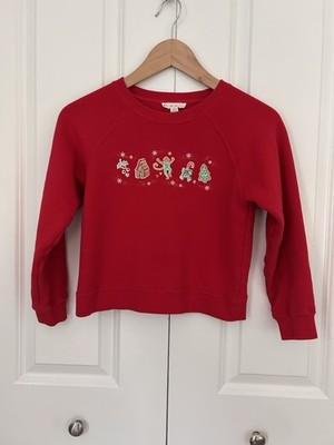 Roller Rabbit Gingerbread Party crewneck sweatshirt monkey red holiday girls 10