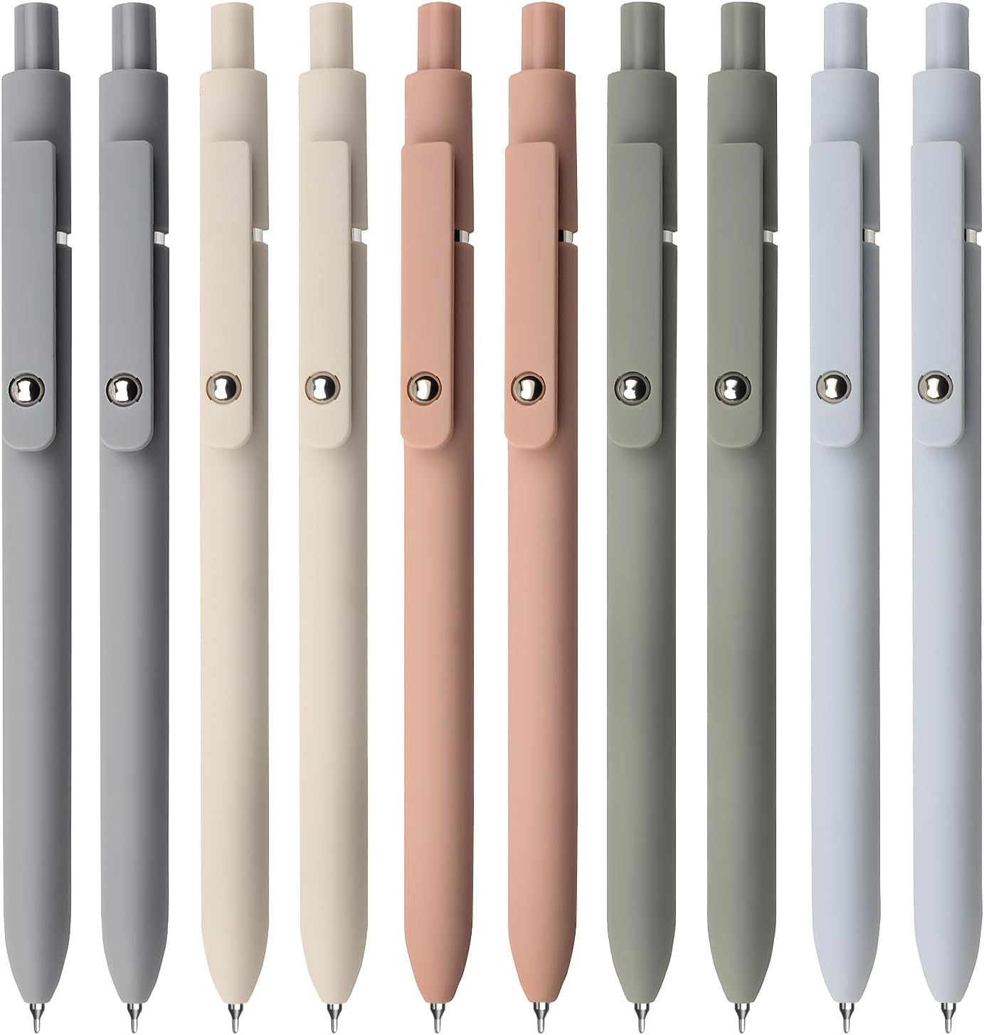 UIXJODO Gel Pens, 10Pcs 0.5mm Black Ink 10 Count (Pack of 1), 10 Pcs Morandi