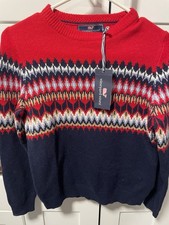  NWT Vineyard Vines Boys Sweater Red Pattern Sz Medium