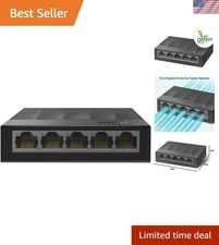 Ethernet Switch 5 Port Gigabit Desktop Network Splitter Plug and Play