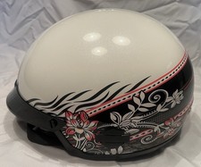 Harley-Davidson Womens LARGE Tribal/Floral Ultra-Light Sun Shield Half Helmet