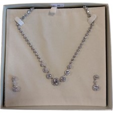 Elegant Rhinestone Necklace and Earring Set Bridal Jewellery