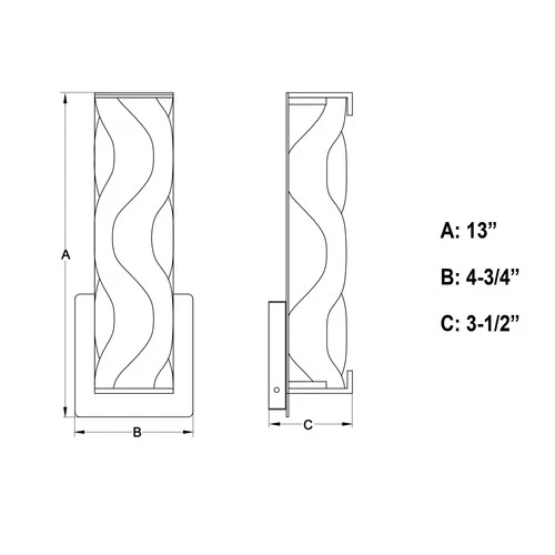 Vaxcel Lighting W0357 Marseille 1 Light 13" Tall LED Bathroom - Chrome - Picture 7 of 9