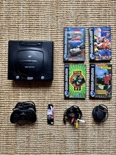 Sega Saturn Model 2 Console Bundle - Controller, 4 Games + A/V & Power Cables