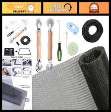 "48"x118" Charcoal Fiberglass Mesh Repair Kit for Windows & Screen Doors - Compl