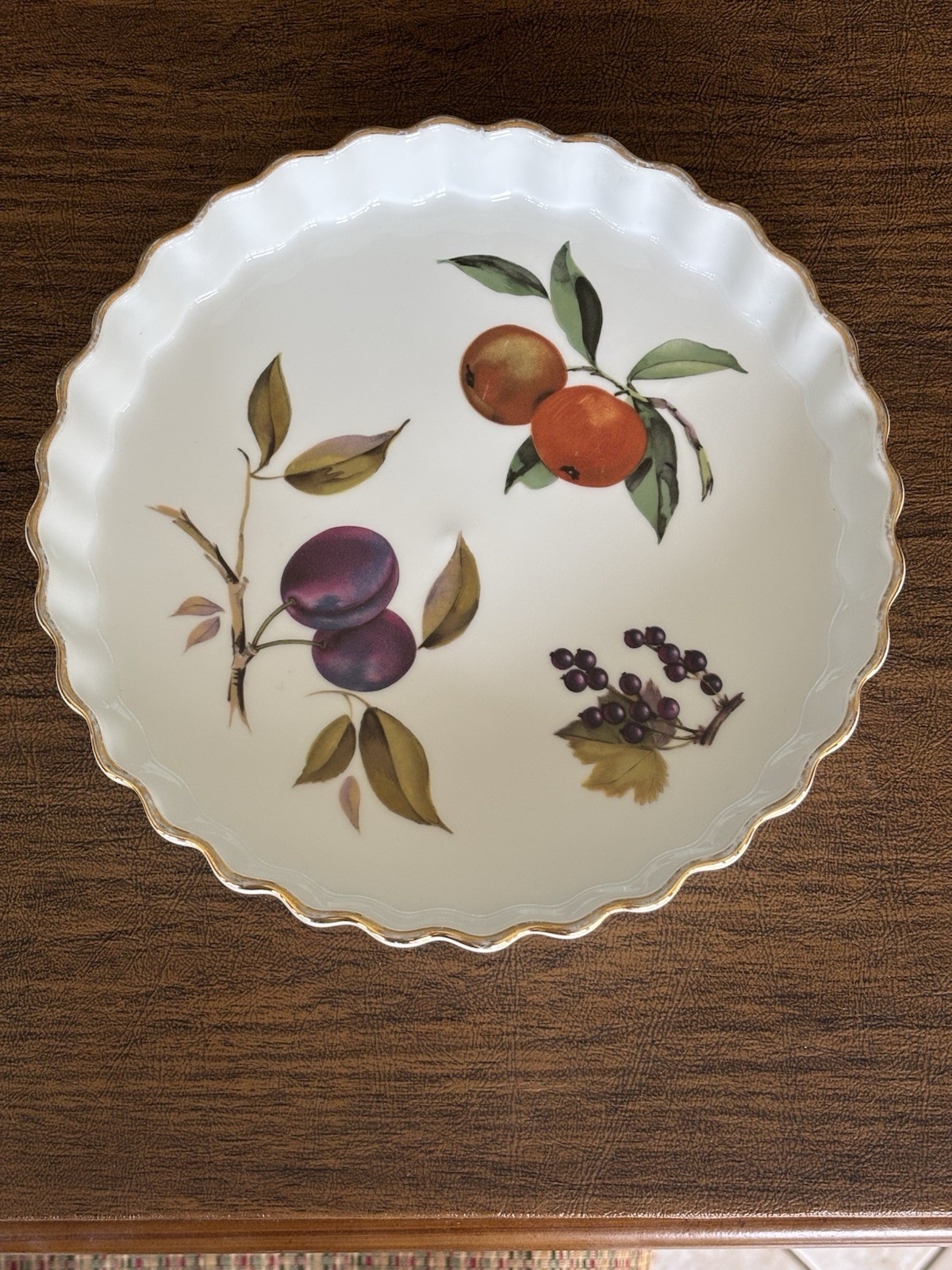 Royal Worcester Evesham - 8.5”Tart Quiche Dish - England, Porcelain, Oven Table