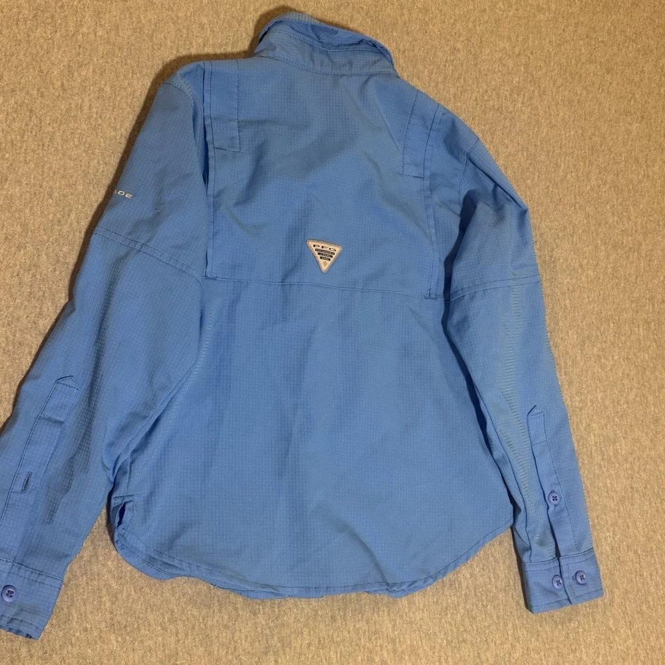 Columbia PFG Blue kids size TP 6/7 XS long sleeve fishing shirt with Omni-Shade - Image 2 of 4