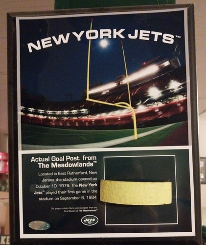 New York Jets Meadowlands Stadium Game Used Goal Post Display Plaque