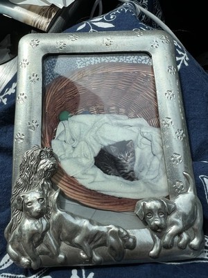 Seagull Pewter Puppy Dog Picture Frame Paw Print Border 3.5x5 Photo Cute Dog