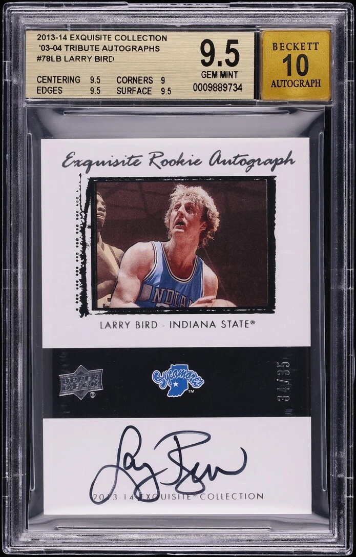 Upper Deck Larry Bird Basketball Autographed Sports Trading Cards