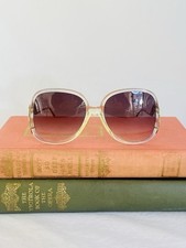 Vintage Oversized Sunglasses 70s 80s Retro Style with Gold Accent