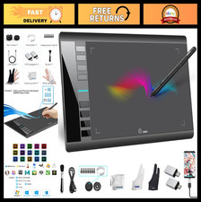 10x6 Inch Drawing Tablet, Ultra Thin Graphics Pad for PC  Android, 8 Hot Keys,