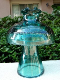 MONTANA TWO PIECE HEMINGRAY MUNCIE TYPE 1893 Glass Cabletop Power Insulator