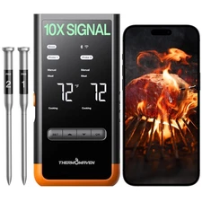ThermoMaven Wireless Bluetooth Smart Meat Thermometer: Standalone Base, Smart...