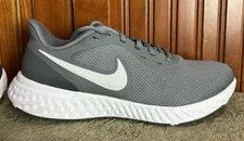 Nike Revolution 5 Men's Running Shoes Grey/White, Size 9.5, BQ3204-005