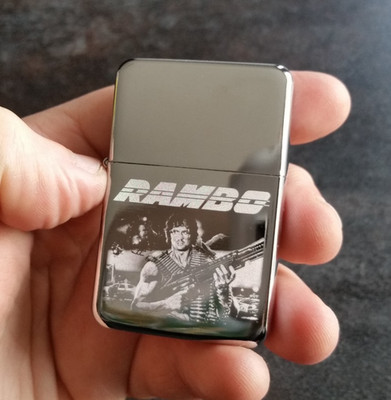 Rambo Fan Art Feuerzeug mit Gravur und Geschenkbox KOSTENLOSE GRAVUR