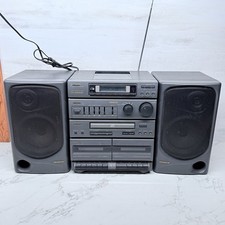 Aiwa 1997 CA-DW556 CD Radio Cassette Boombox w/ Detach Speakers Parts Or Repair