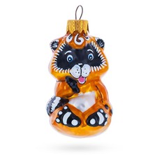 Baby Raccoon Figurine Glass Ornament