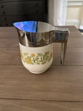 Vintage Gemco Corning Ware Floral Bouquet Cream Pitcher 4 3/4”