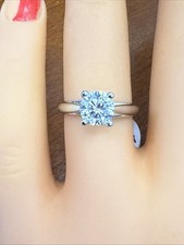 70 of 1.35ct Single Round Brilliant Cut Platinum Natural Diamond Engagement Ring