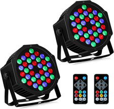 36Leds RGB Stage Lights 2Pack: 36W LED Par - Sound Activated Remote  DMX Contro