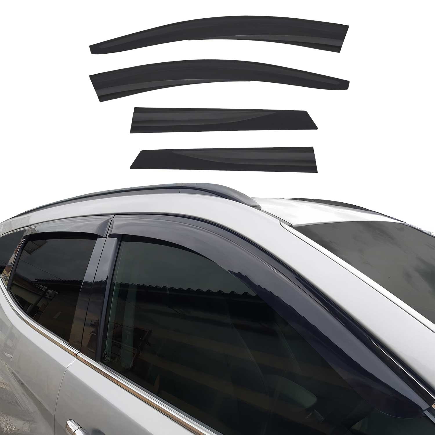 Déflecteurs de vent pour Dacia Duster 2018-2021 en acrylique noir pour rouler sous la pluie