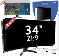 2-Pack 34" Privacy Screen Filter for Curved Monitor 21:9 Anti-Blue Light Glare
