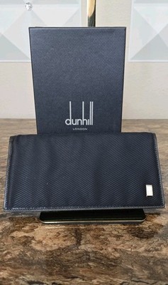 Dunhill London Black Continental Wallet Nylon Canvas & Leather Trim NEW w/ Box 