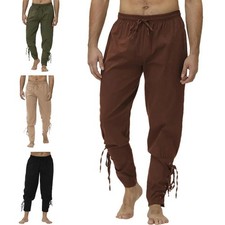 Pirate Pant Viking Costume for Men Renaissance Medieval Pants Drawstring Shorts