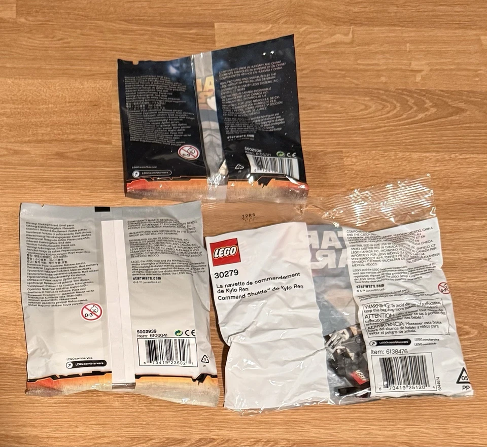 Lote LEGO Star Wars Polybag Stormtrooper Sargento Kylo Ren Shuttle Mais NOVO RARO - Imagem 2 de 2