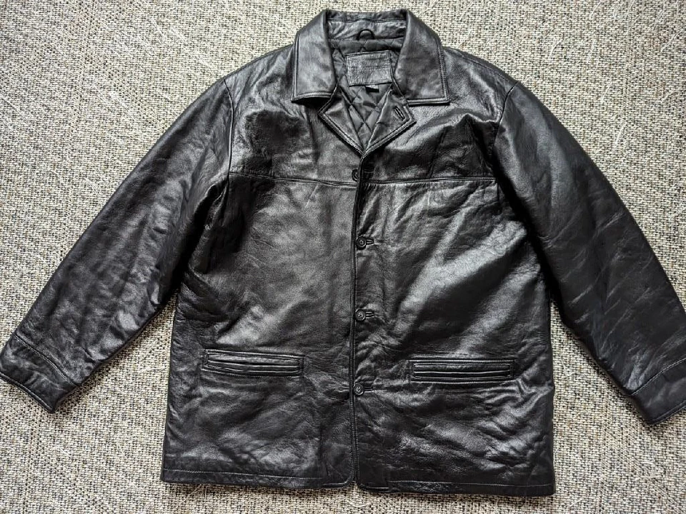 Abrigo negro vintage años 90 piel de cordero L (se adapta a XL) Y2K mantequilla suave MATRIX Foto 2 de 4