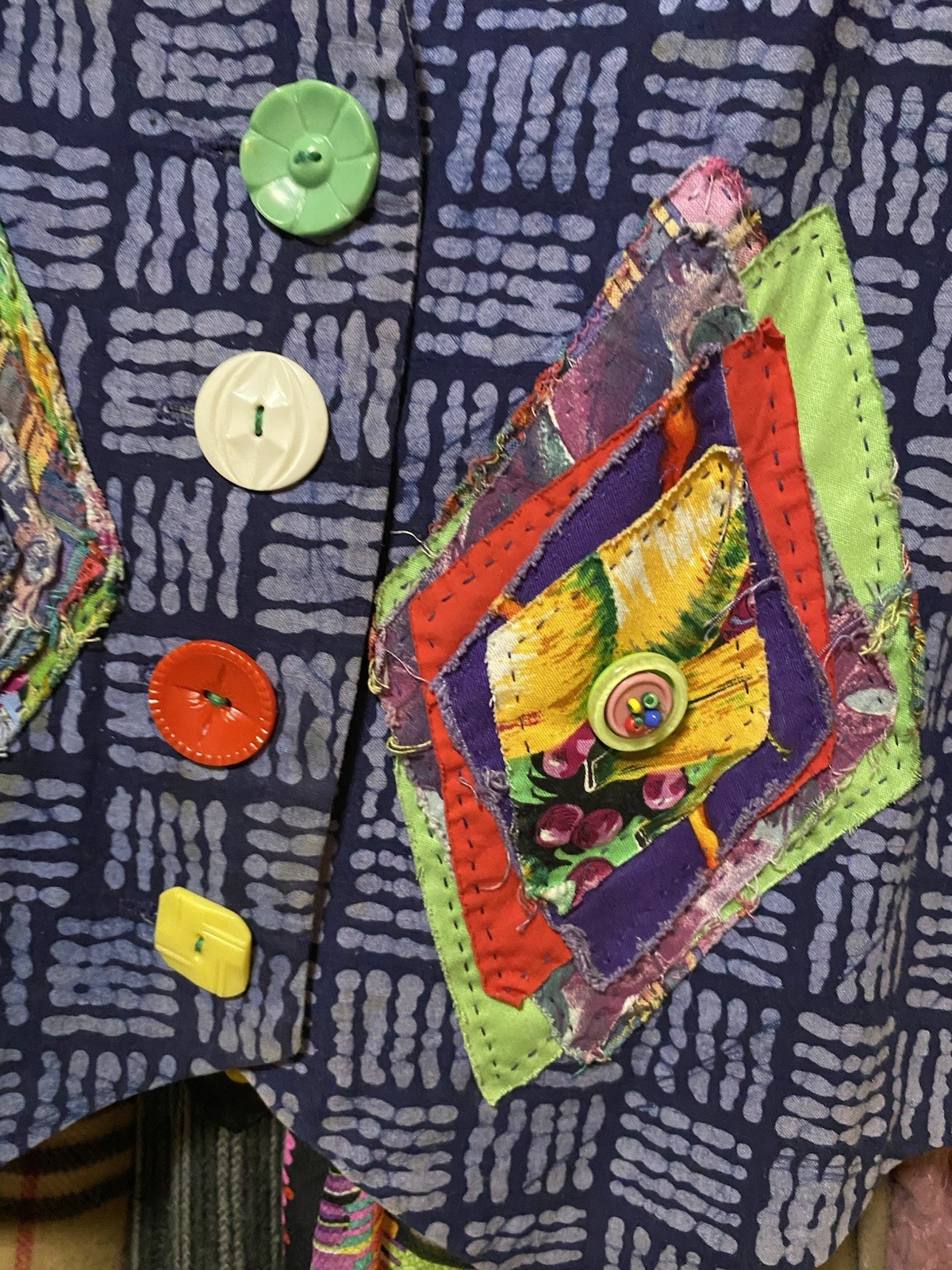 VINTAGE Multipattern BATIK Patchwork Cotton Vest … - image 3