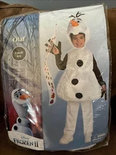OLAF Disney Frozen II Child's Halloween Costume Tunic Headpiece Wand 3-4 or 4-6