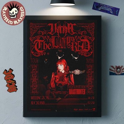 NEW Vana The Lady In Red Tour 2026 New Zealand On March 16 And 20 2026 Poster
