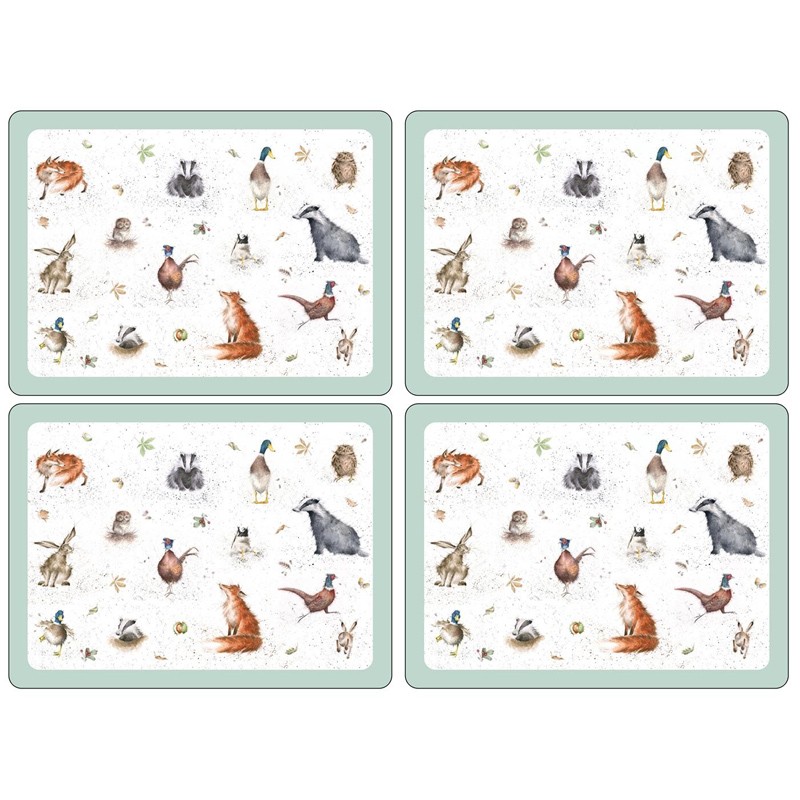 Pimpernel Wrendale Designs Large Placemats Set of 4 Cork-Backed